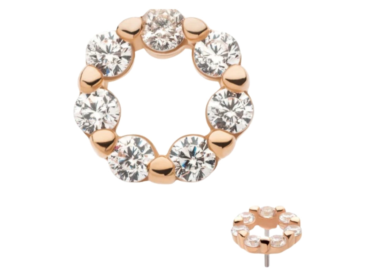gold diamond halo circle stud earring