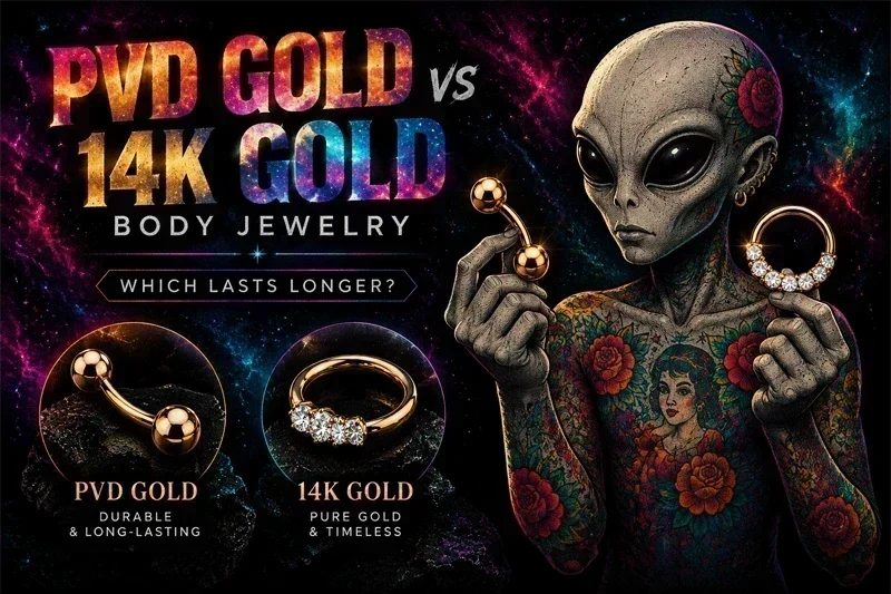 PVD Gold vs 14K Gold Body Jewelry: What Lasts Longer?