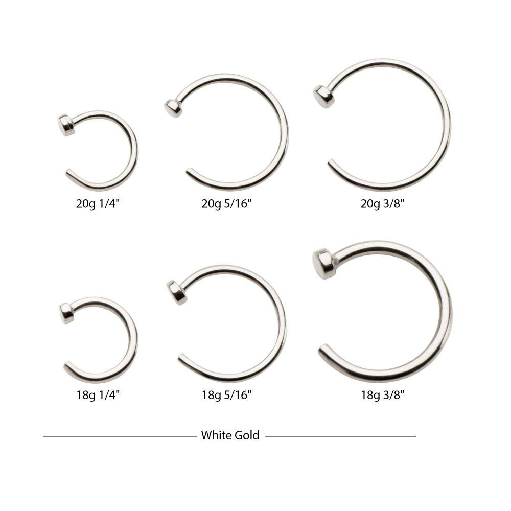 14kt Gold with 2mm Flat Back Nose Ring