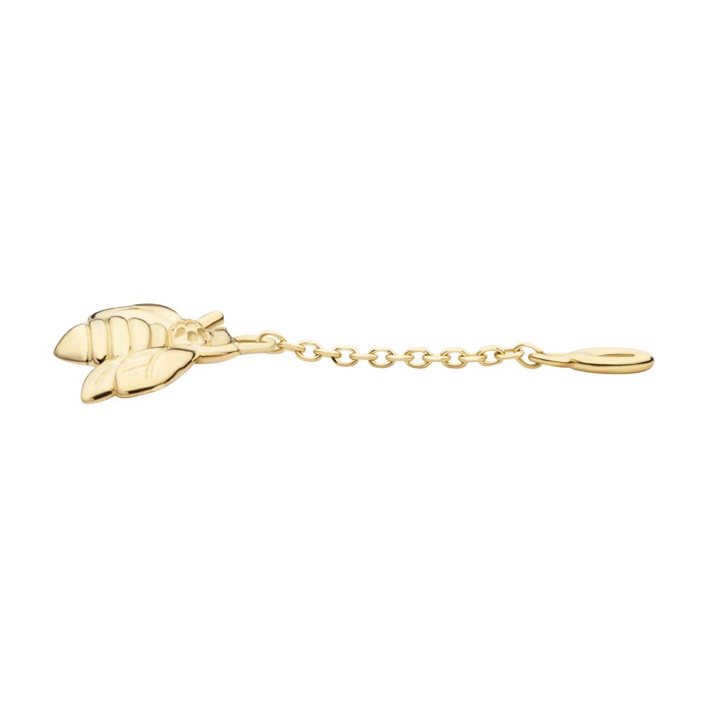 14Kt Yellow Gold Bee Dangle Charm with 10mm Chain