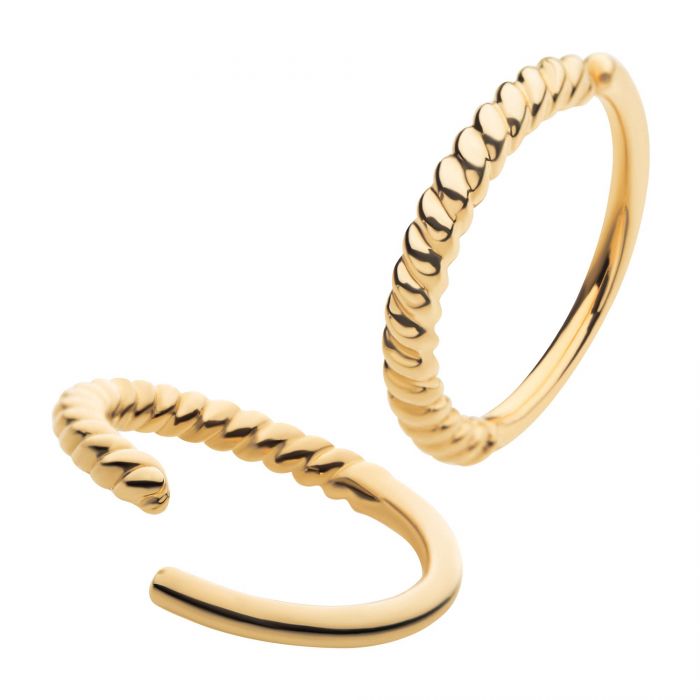 14Kt Yellow Gold with Half-Twisted Circle Seamless Split Ring