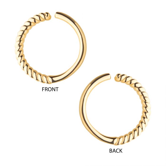 14Kt Yellow Gold with Half-Twisted Circle Seamless Split Ring