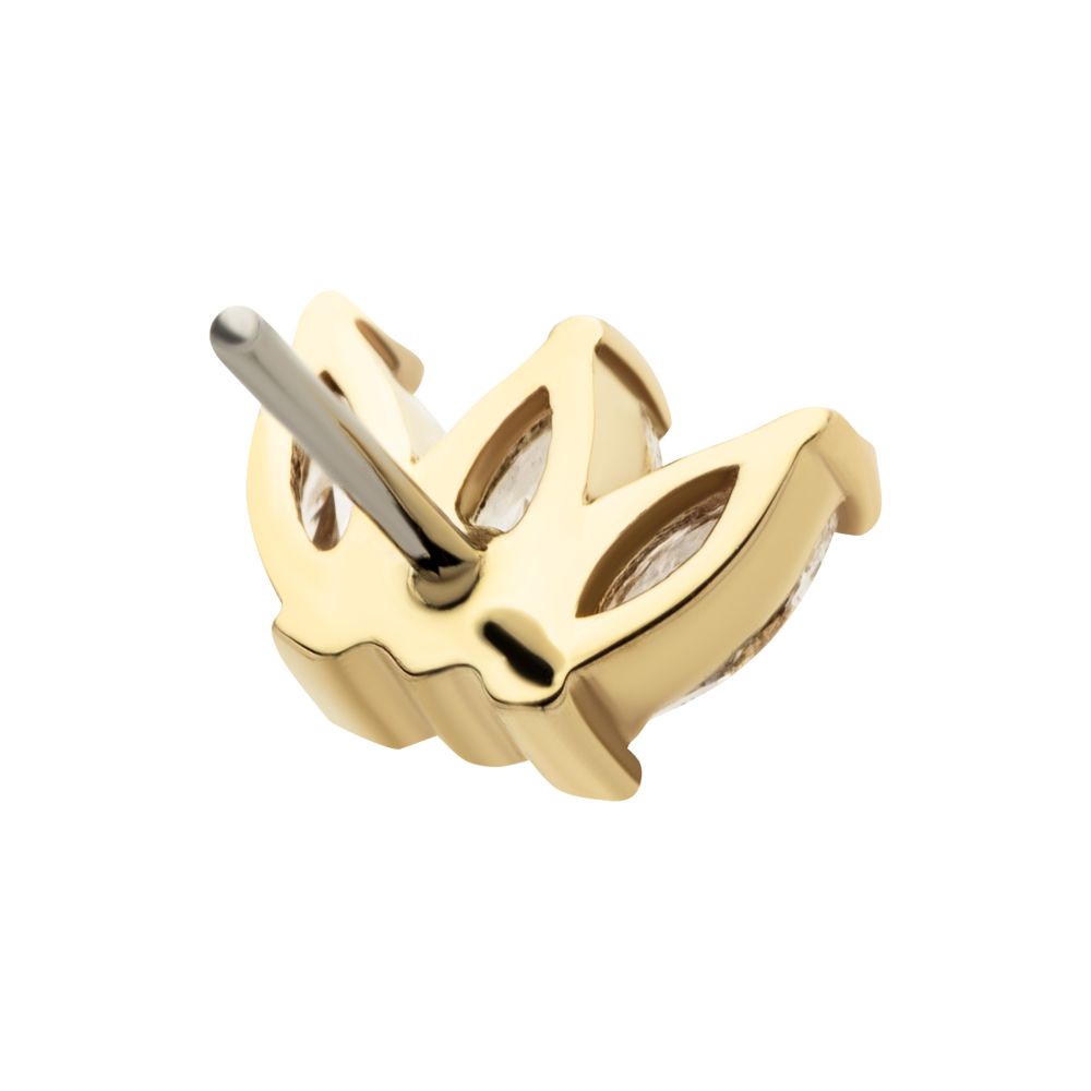 14Kt Yellow Gold Threadless Cluster Top with 3 Marquise Lab-Grown Diamonds