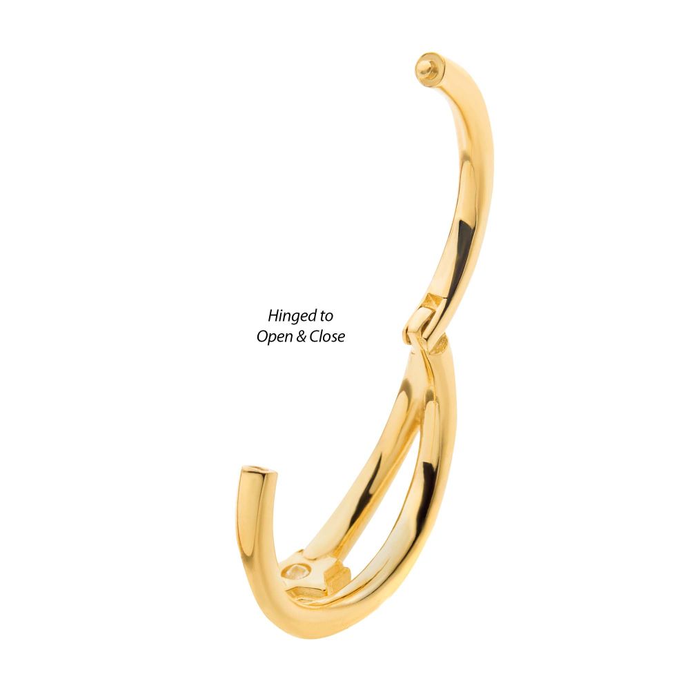14Kt Yellow Gold with Clear CZ Star Side Facing Hinged Segment Clicker