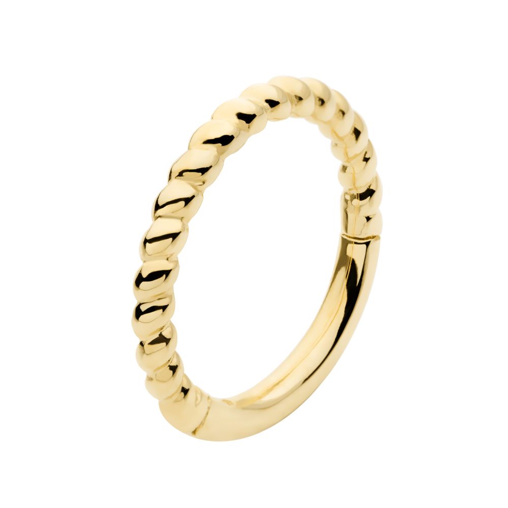 14Kt Yellow Gold Twisted Rope Front Facing Hinged Segment Clicker