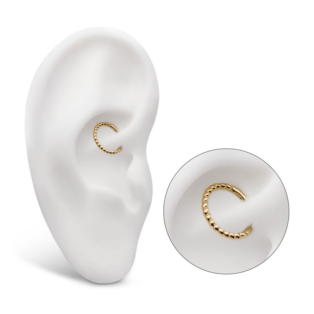 14Kt Yellow Gold Twisted Rope Front Facing Hinged Segment Clicker