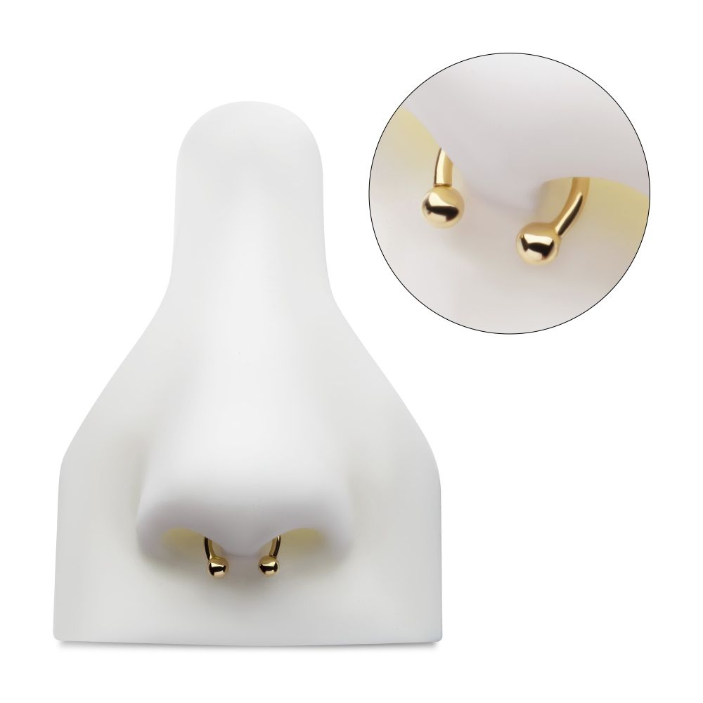 14Kt-Yellow Gold Circular Barbell with One Side Internally Threaded and One Side Fixed Ball End