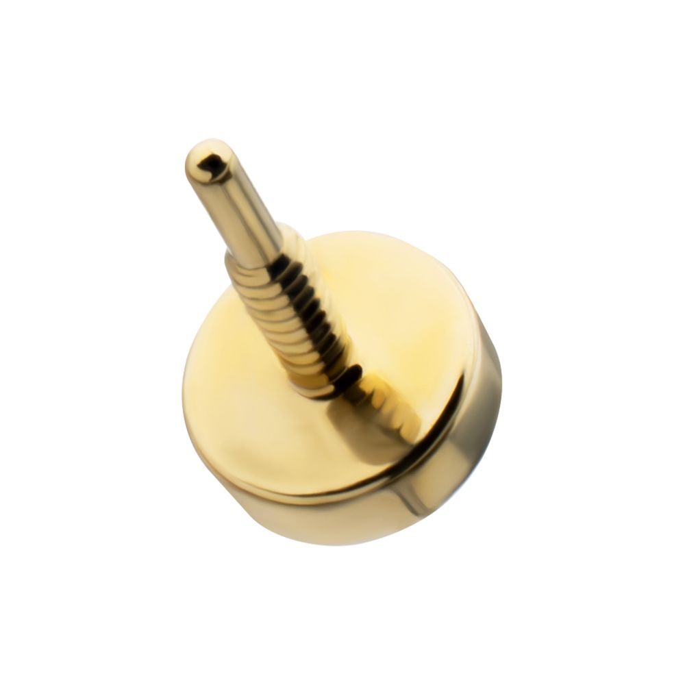 14Kt Yellow Gold M0.8 Internally Threaded Bezel Set 2mm Round Gem Top