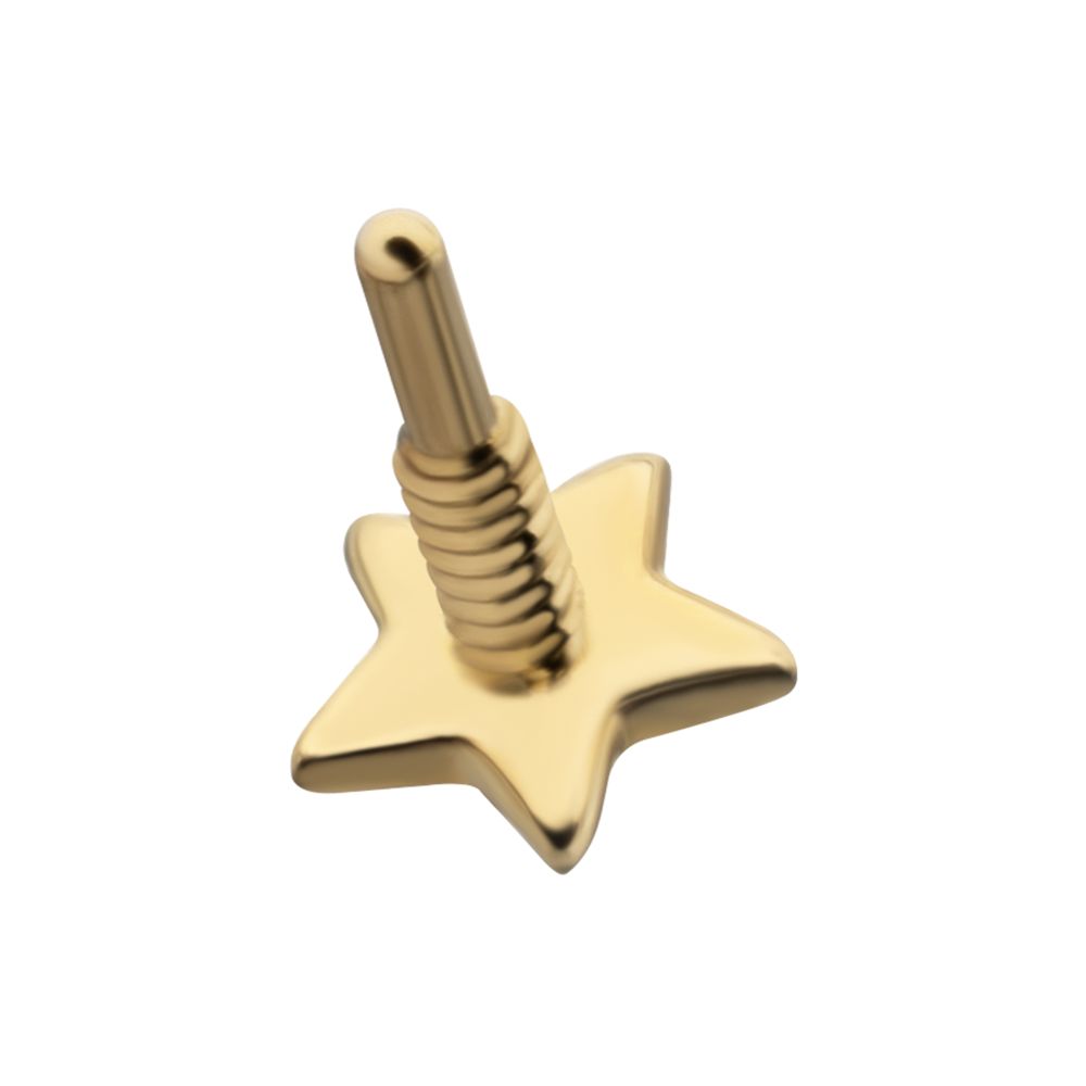 14Kt Yellow Gold M0.8 Internally Threaded Star Top