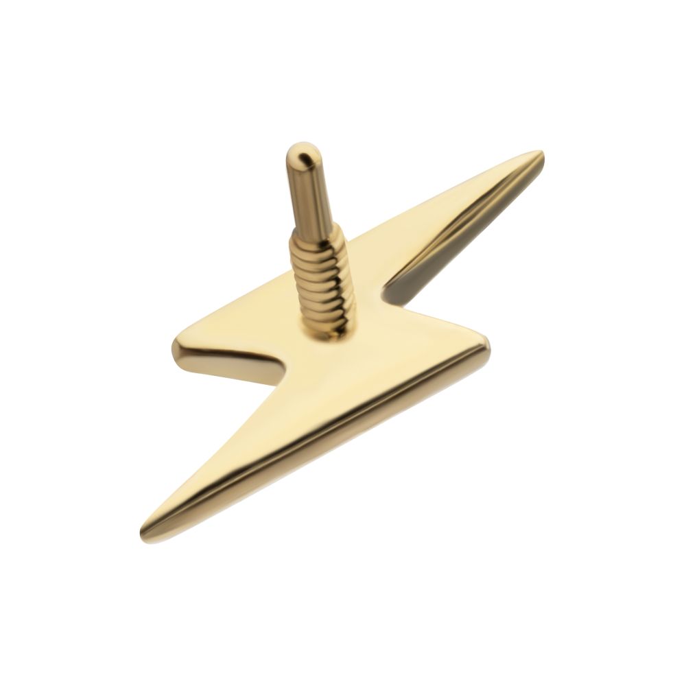 14Kt Yellow Gold M0.8 Internally Threaded Lightning Bolt Top