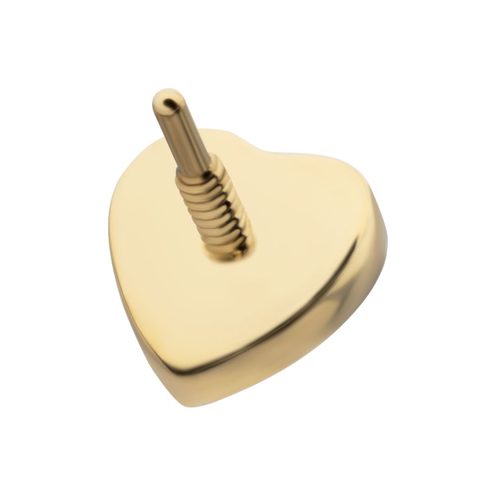 14Kt Yellow Gold M0.8 Internally Threaded Bezel Set Heart Opal Top