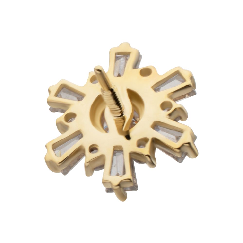 14Kt Yellow Gold M0.8 Internally Threaded Radiant Flare Cluster Top