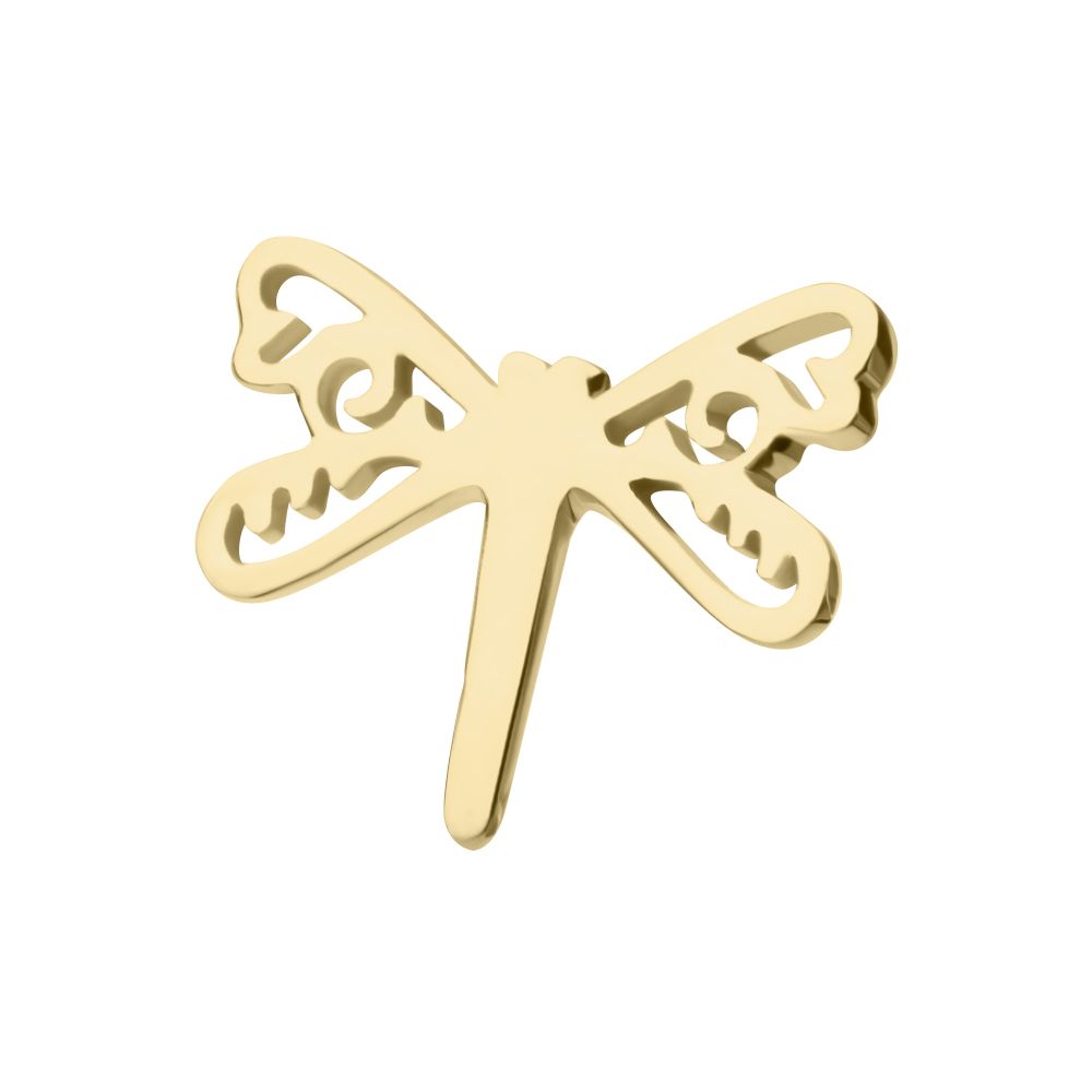 14Kt Yellow Gold Threadless Dragonfly Top