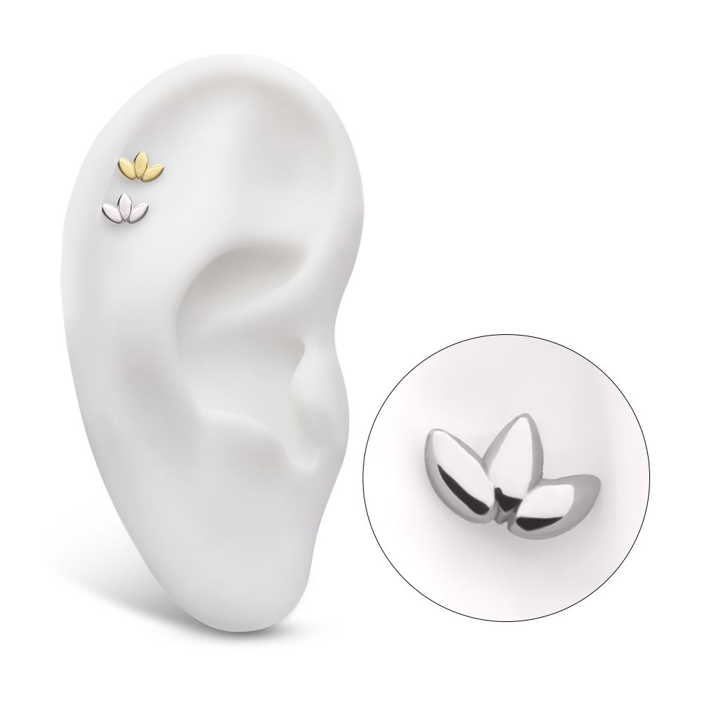 14Kt Gold Threadless Lotus Flower Top