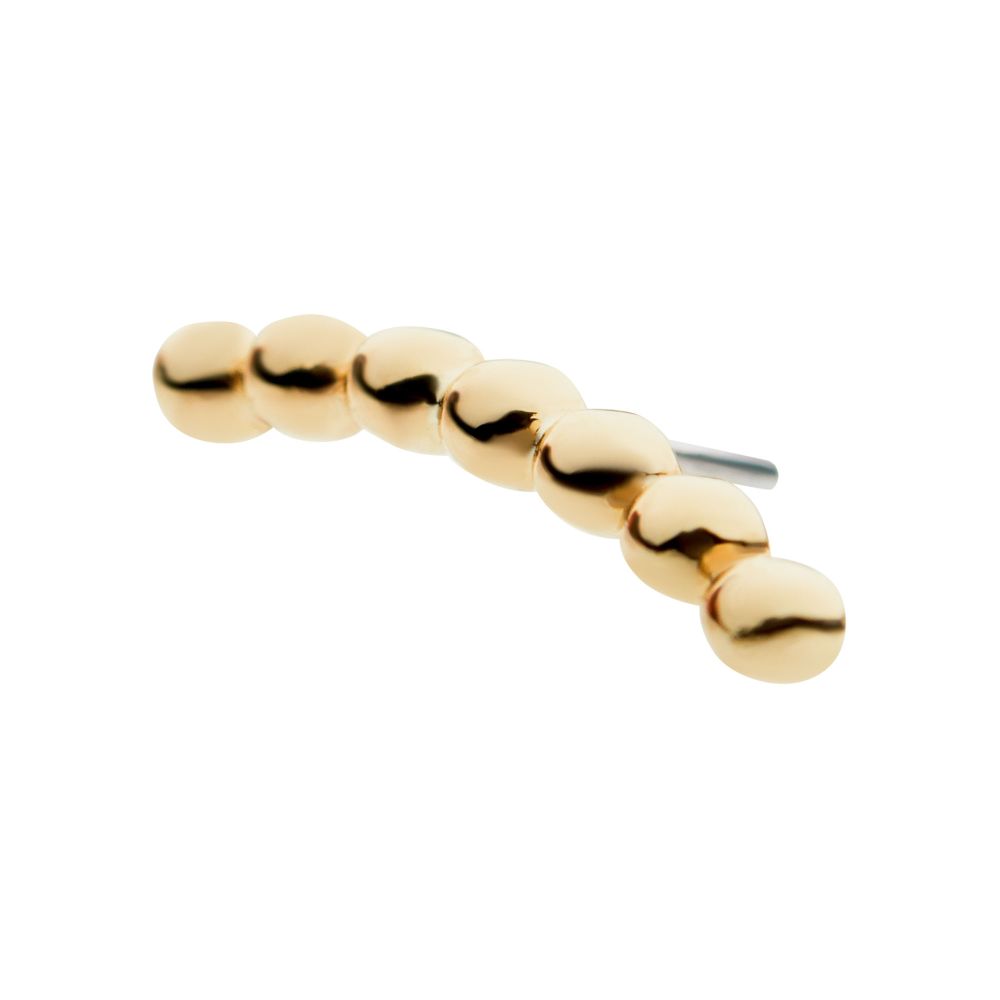 14Kt Yellow Gold Threadless with Beaded Cluster Top