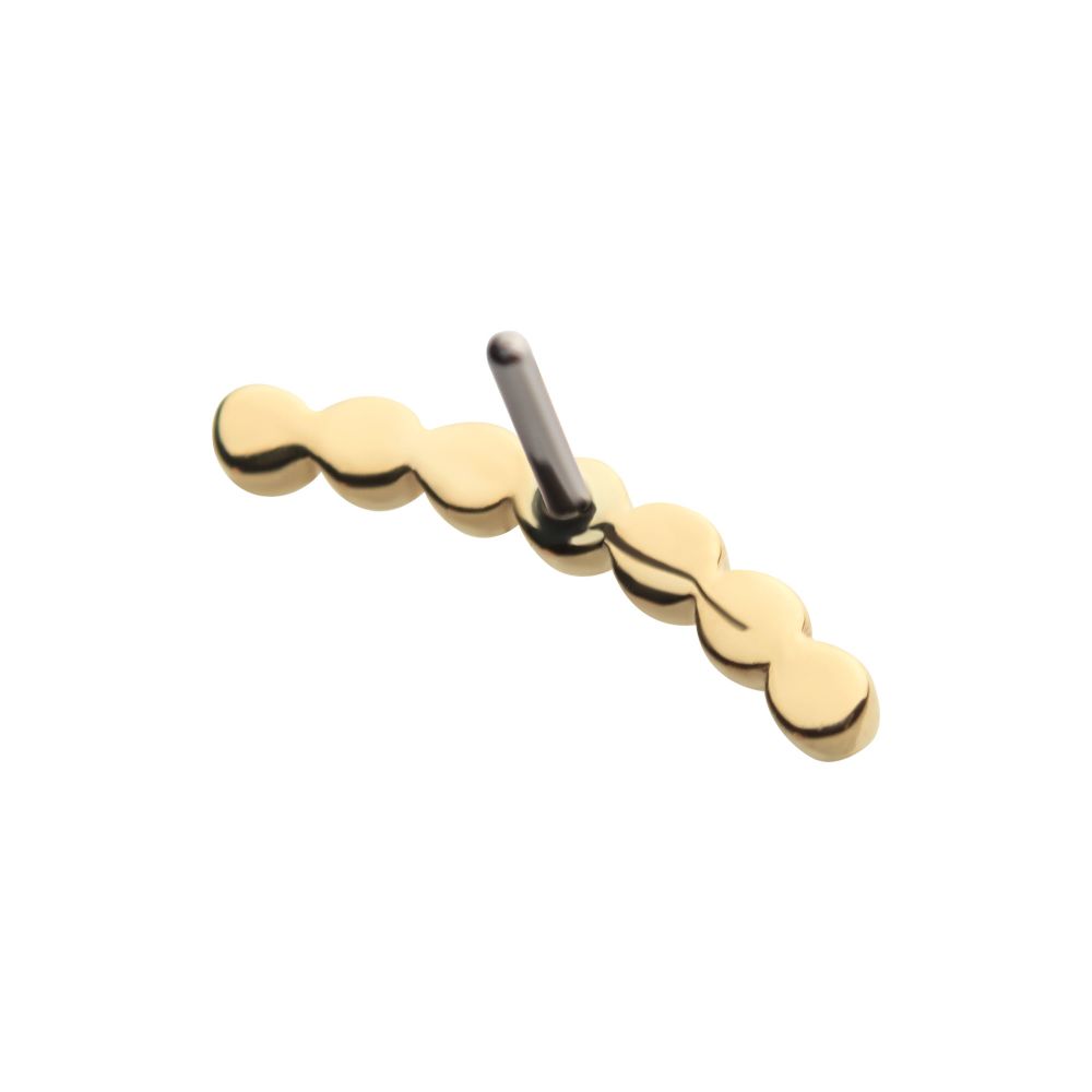 14Kt Yellow Gold Threadless with Beaded Cluster Top