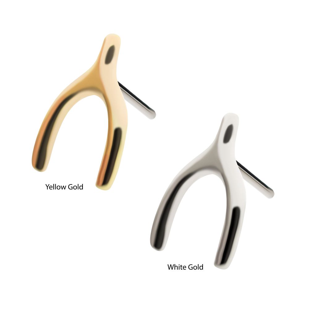 14Kt Gold Threadless Wishbone Top