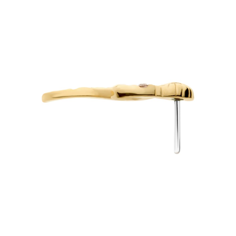 14Kt Yellow Gold Threadless with CZ Snake Top