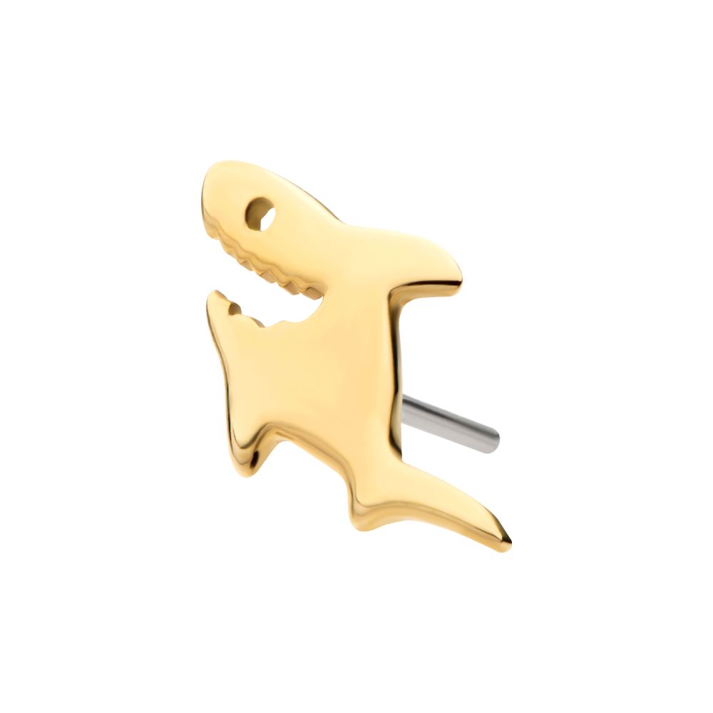14Kt Yellow Gold Threadless Shark Top