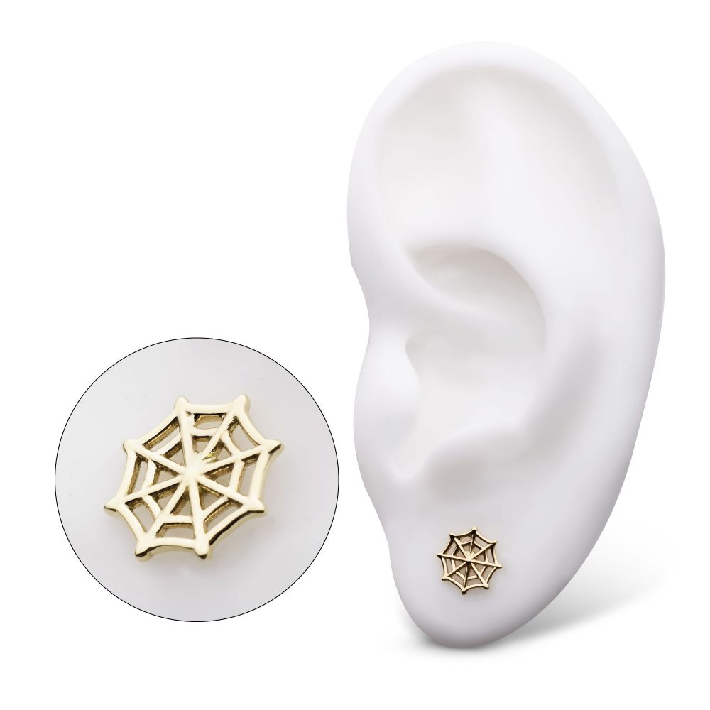 14Kt Gold Threadless Spiderweb Top