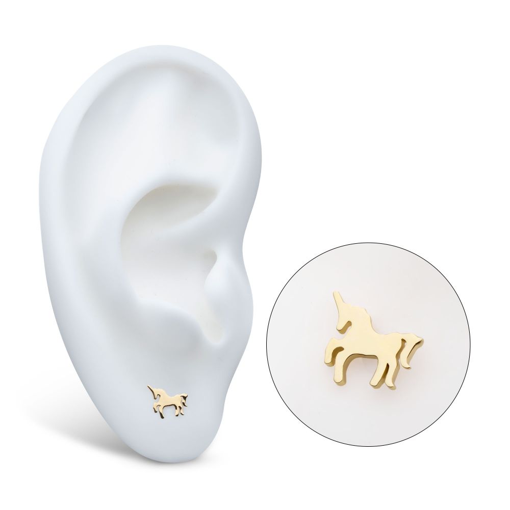 14Kt Yellow Gold Threadless Unicorn Top