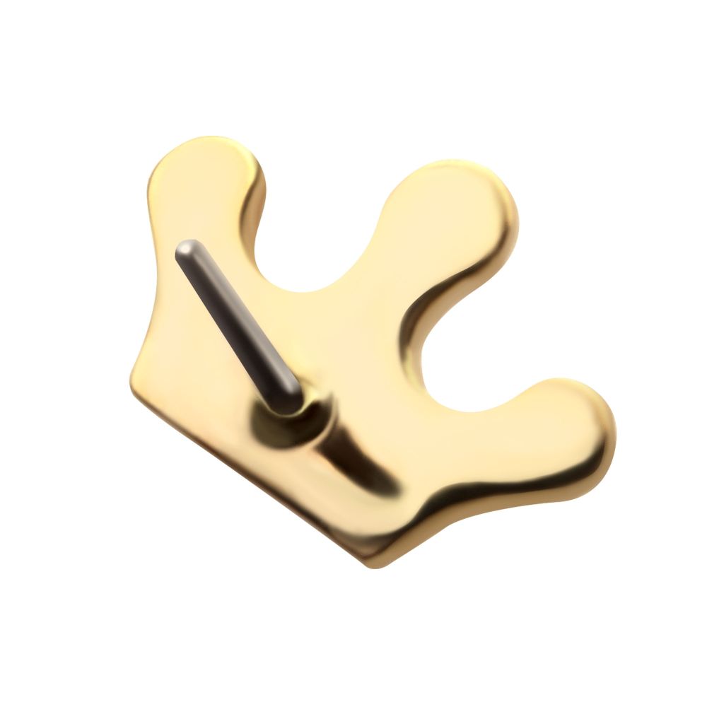 14Kt Yellow Gold Threadless with Crown Top