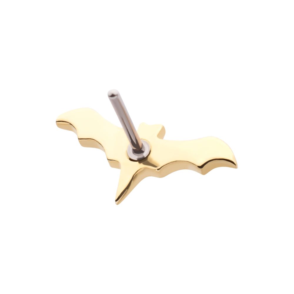 14Kt Yellow Gold Threadless Polished Finish Bat Top