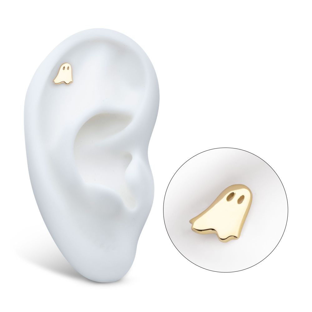 14Kt Yellow Gold Threadless Polished Finish Ghost Top