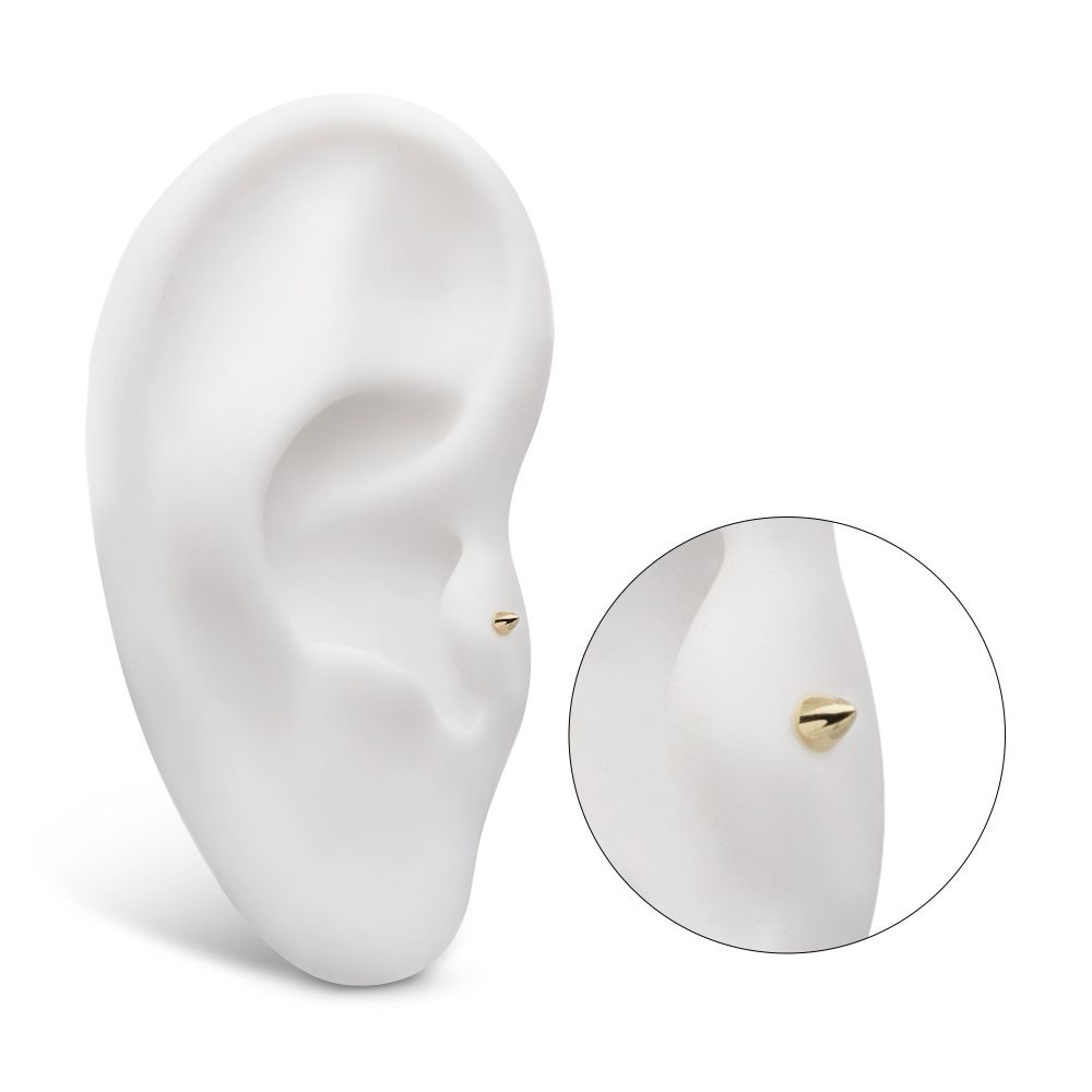 14Kt Yellow Gold Threadless Spike Top