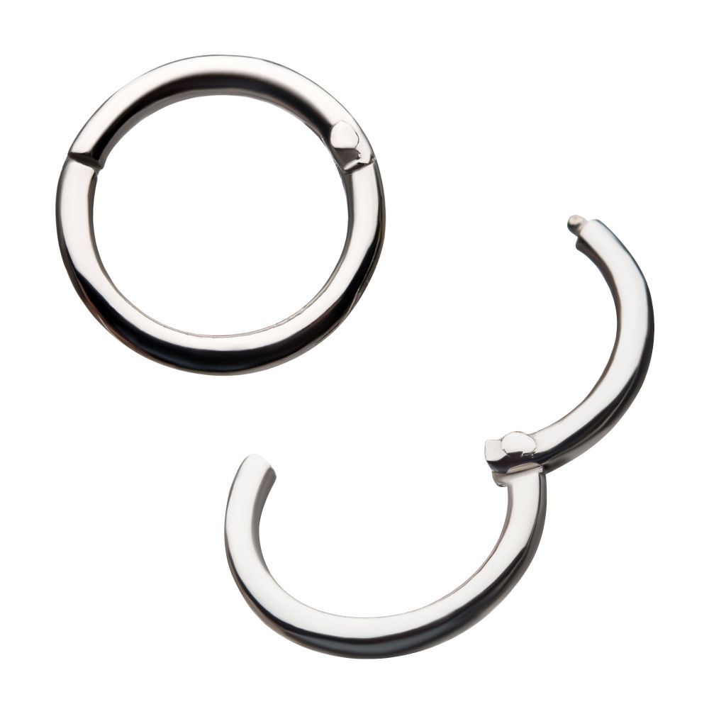 14Kt White Gold Basic Hinged Segment Clicker
