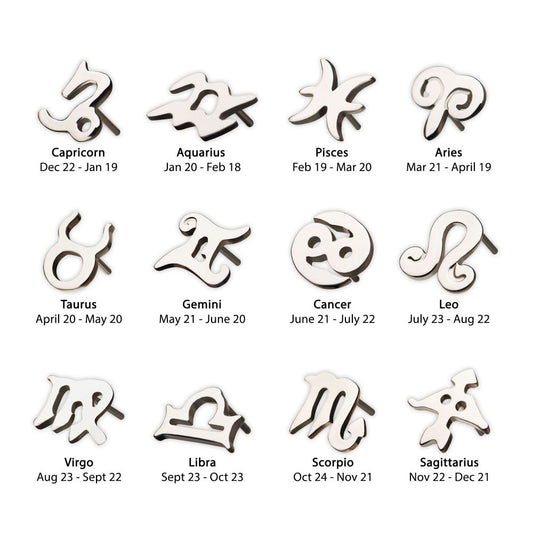 14Kt White Gold Threadless Zodiac Sign Tops