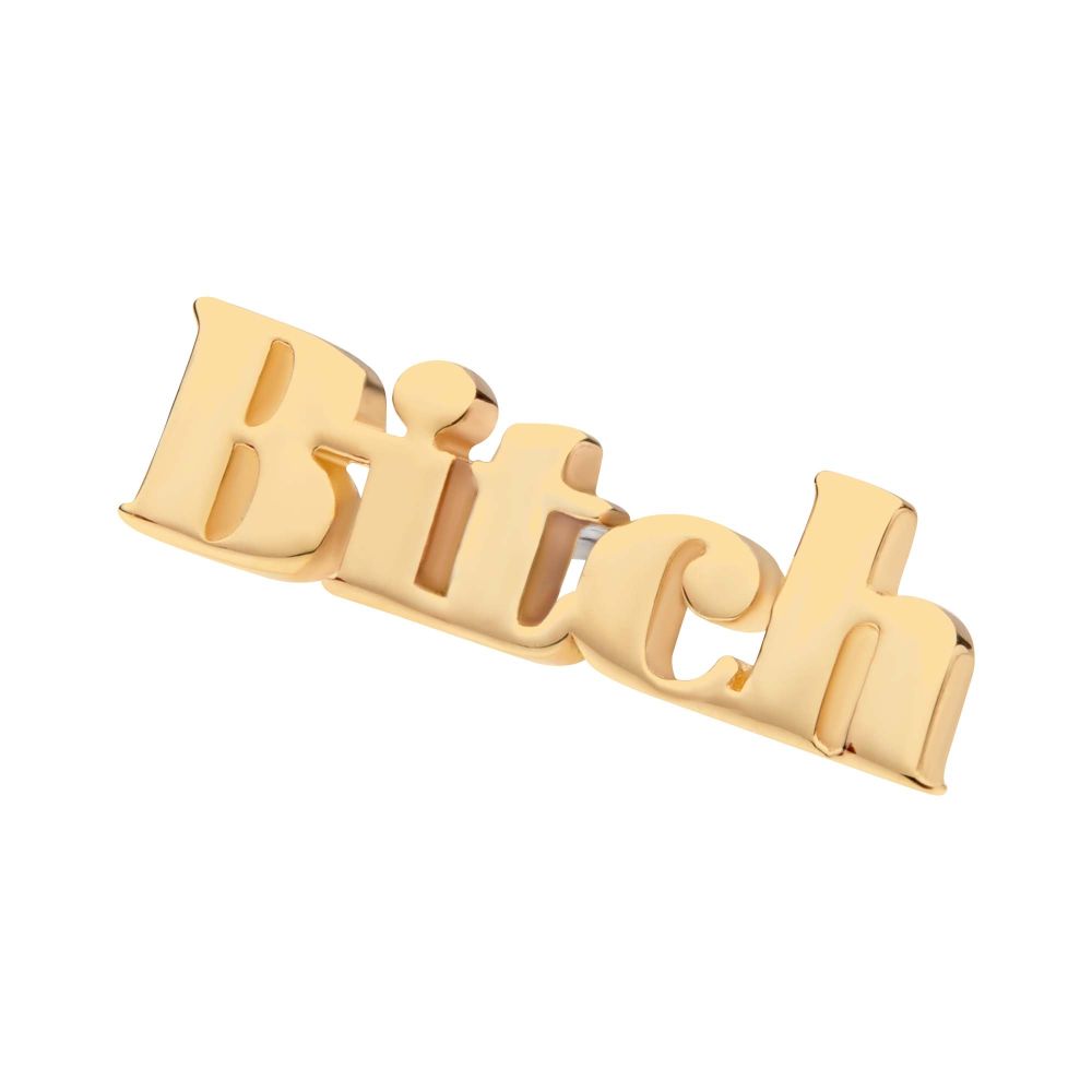 14Kt Yellow Gold Threadless "Bitch" Top