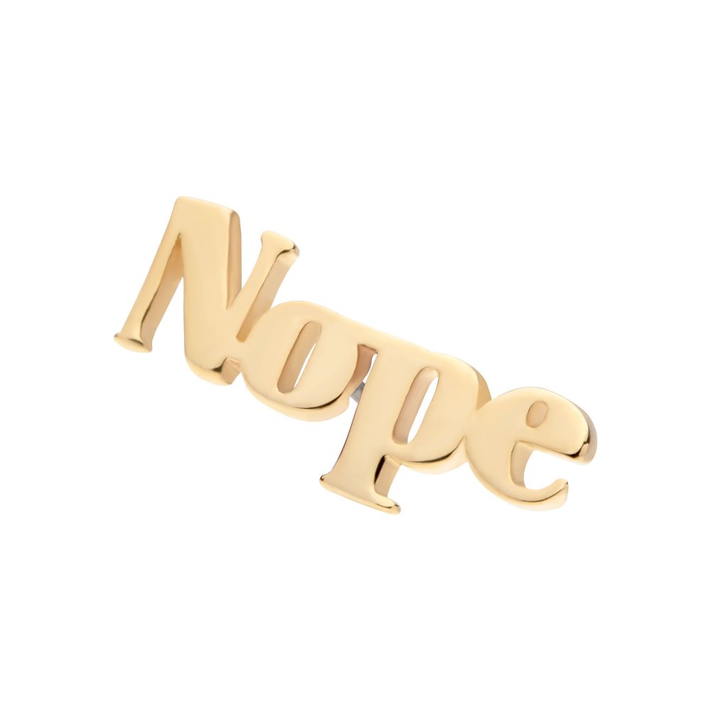 14Kt Yellow Gold Threadless "Nope" Top