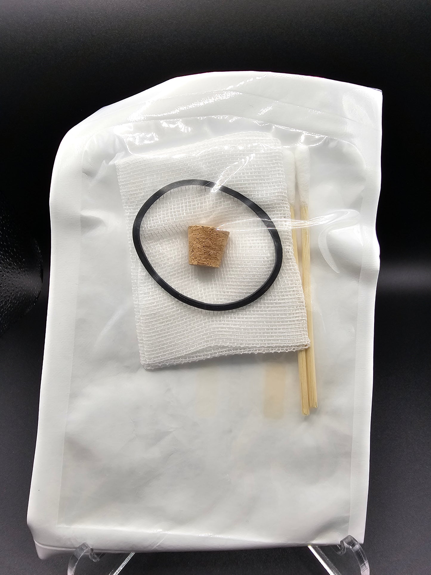 50 CT STERILIZED PIERCING PACK Ver. 2.0 - Cork, Q-Tip, Gauze & Rubber Band