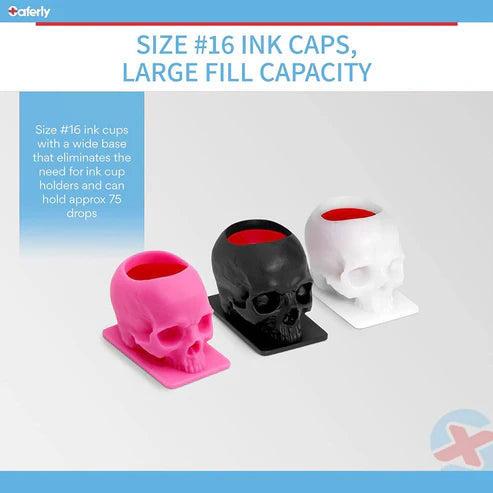 Saferly Skull ECO Ink Caps — Size #16 (Large) — Bag of 200