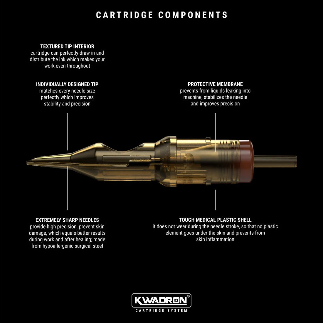 Kwadron Cartridge Tattoo Needles (Box of 20)