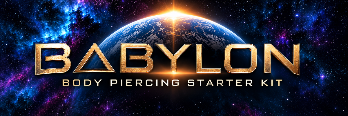 The Babylon: Ears, Nose, Nipple, Navel & Tongue Body Piercing Starter Kit