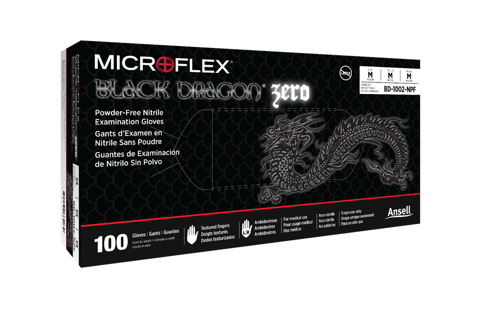 Black Dragon ZERO Nitrile Powder-Free Gloves