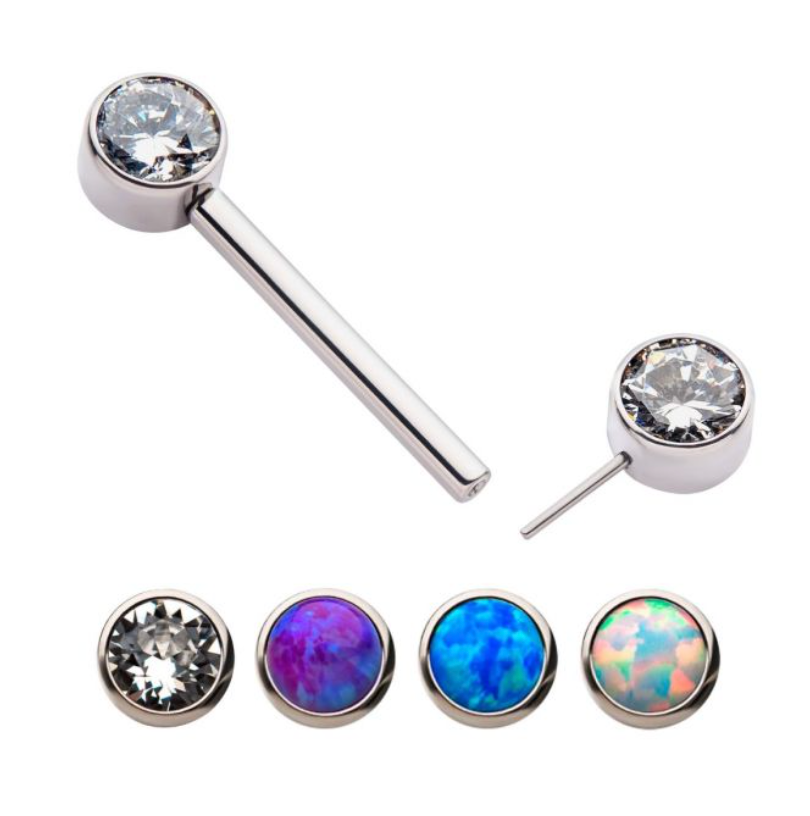 Titanium Nipple Barbell 1Side Fixed/1 Side Threadless