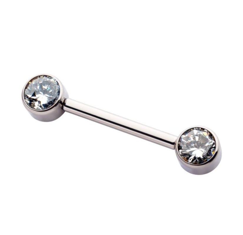 Titanium Nipple Barbell 1Side Fixed/1 Side Threadless