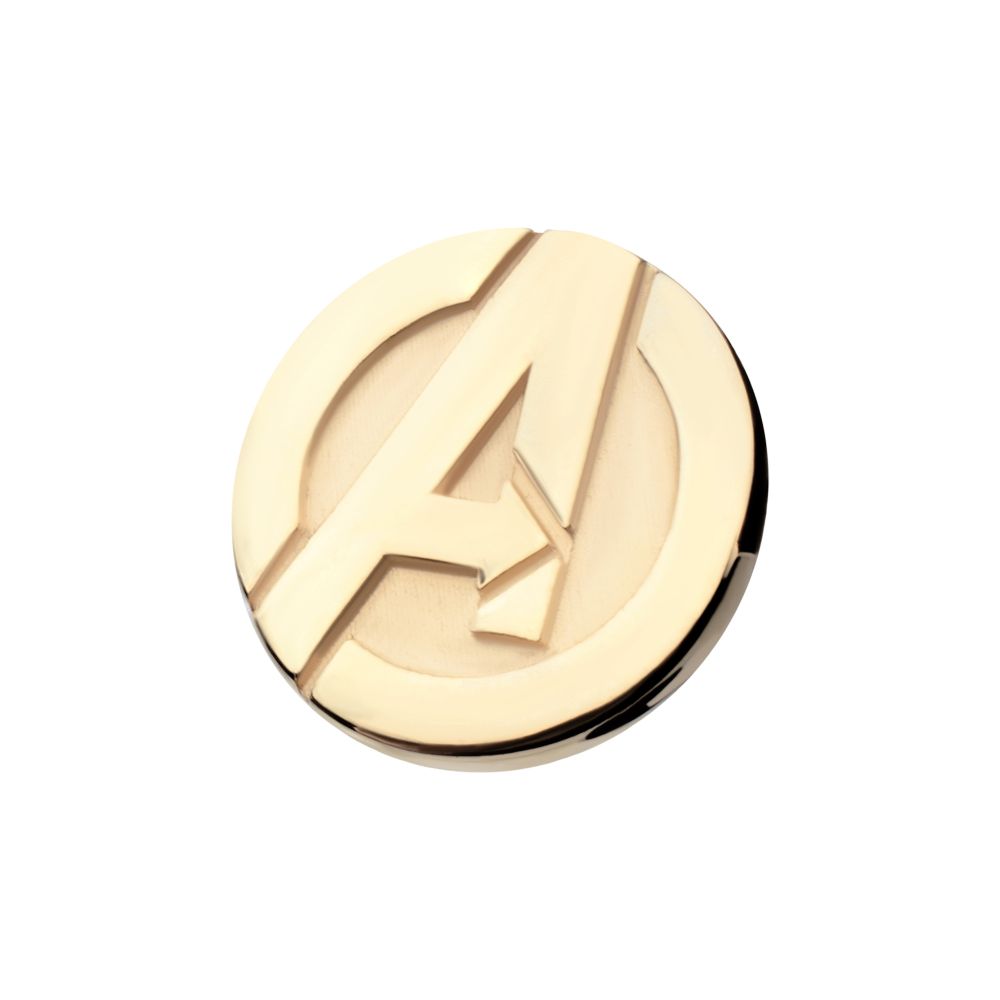 14Kt Yellow Gold Marvel Avengers Logo Threadless Top