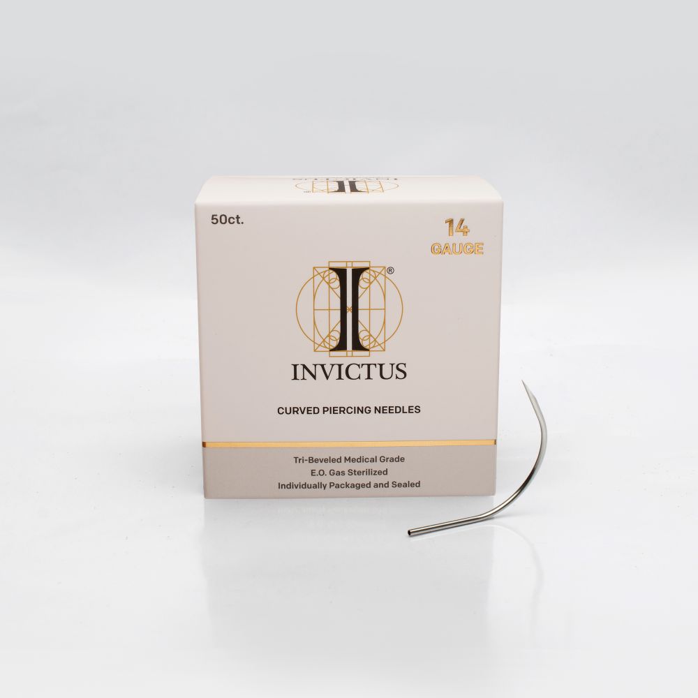 Tri-Beveled Ultra-Sharp Tips Uncoated Piercing Curved Needles (50 needles per box)