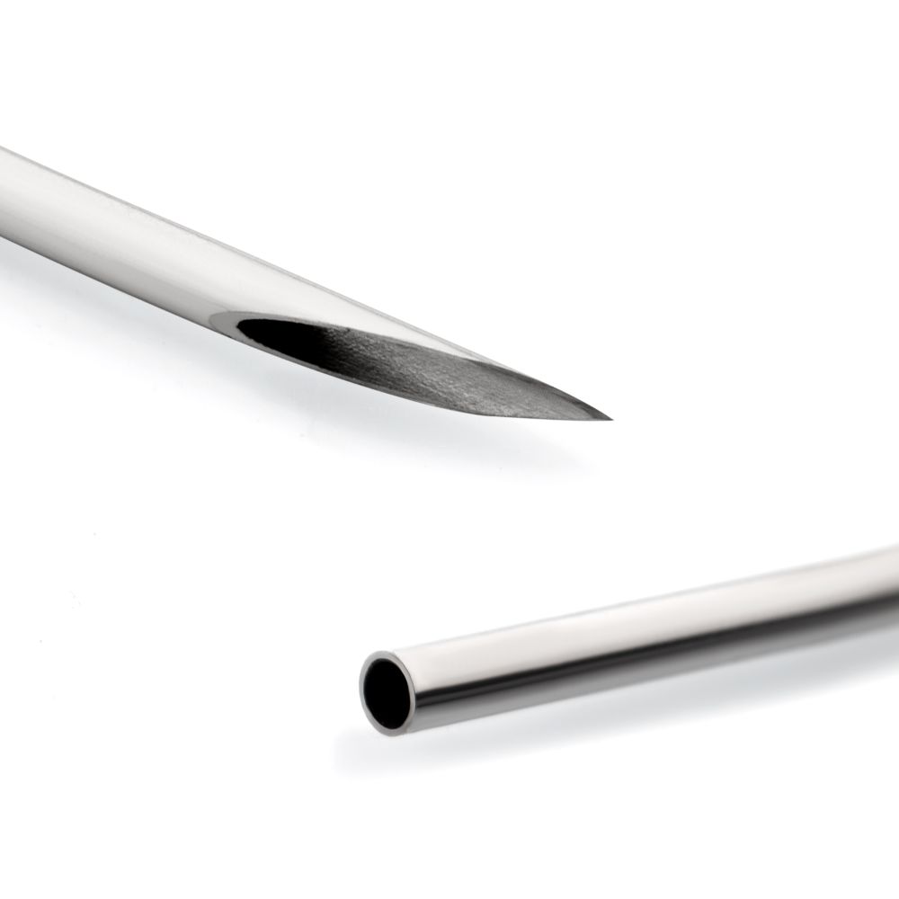 Tri-Beveled Ultra-Sharp Tips Biomedical-Grade Silicone Coated Piercing Curved Needles (50 needles per box)