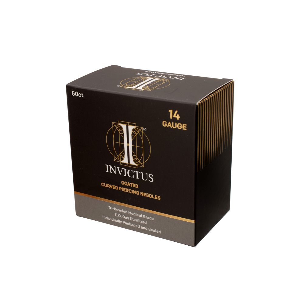 Tri-Beveled Ultra-Sharp Tips Biomedical-Grade Silicone Coated Piercing Curved Needles (50 needles per box)