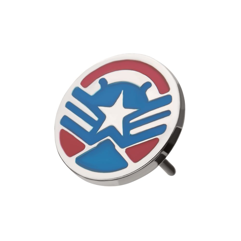 Titanium Threadless Enamel Marvel Captain America Sam Wilson Top