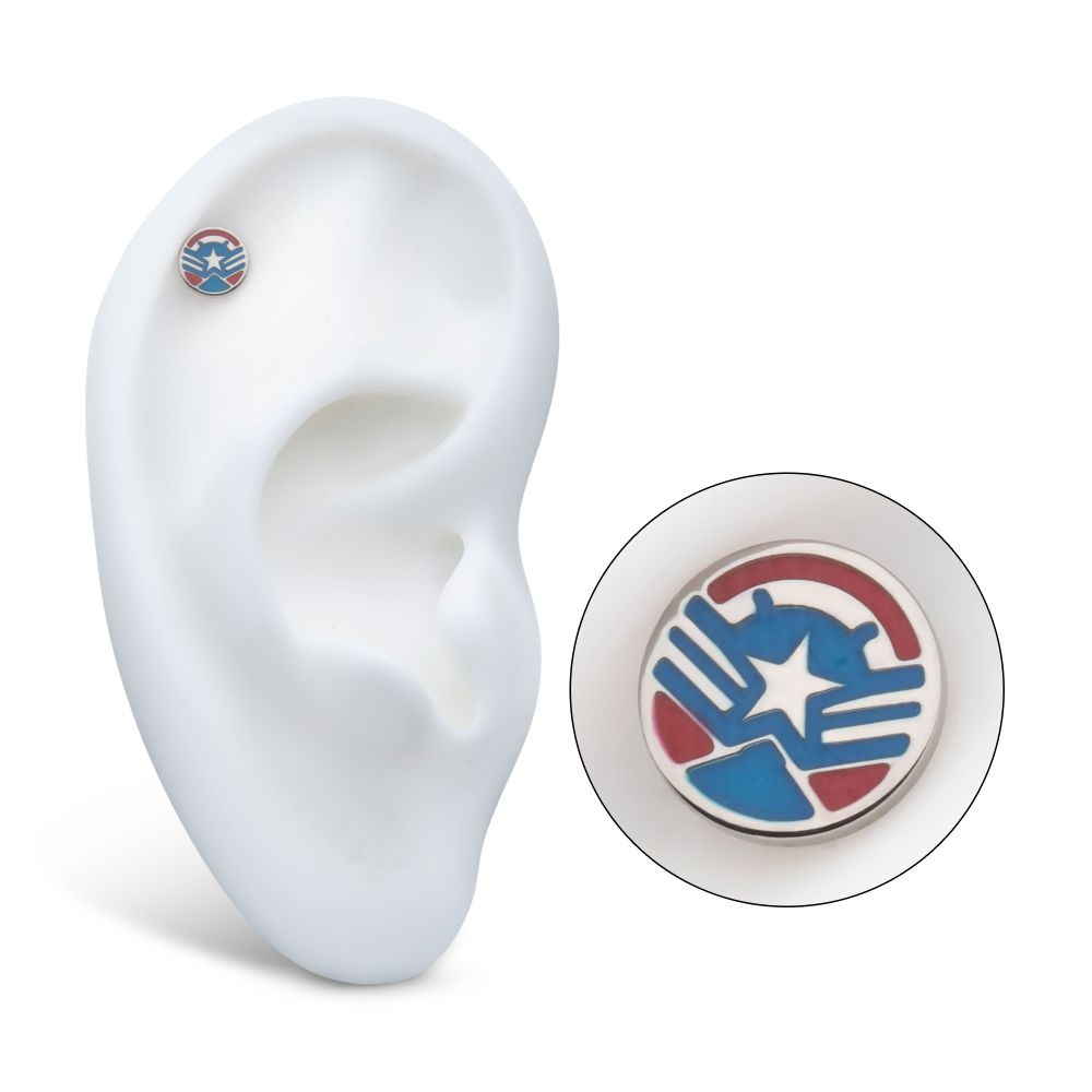 Titanium Threadless Enamel Marvel Captain America Sam Wilson Top