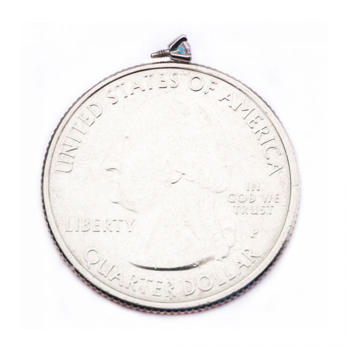 STERILIZED 16g Titanium Internally Threaded Top with Prong set CZ Gem