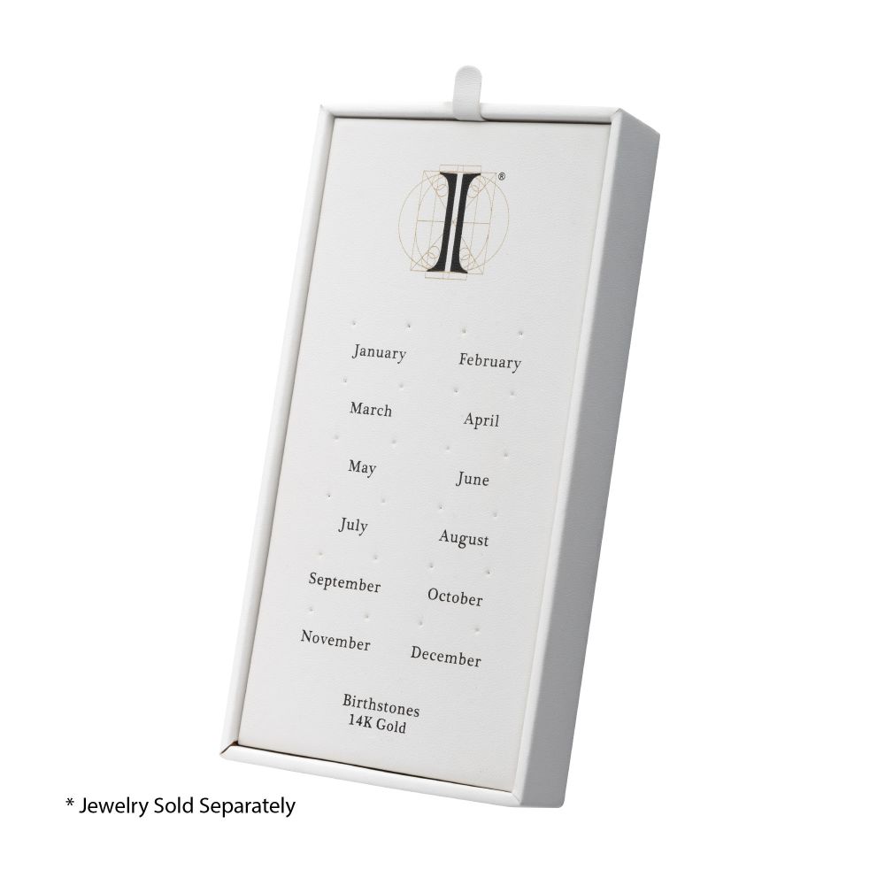 24 Hole White Leatherette Pad for 14Kt Gold Birthstone Tops