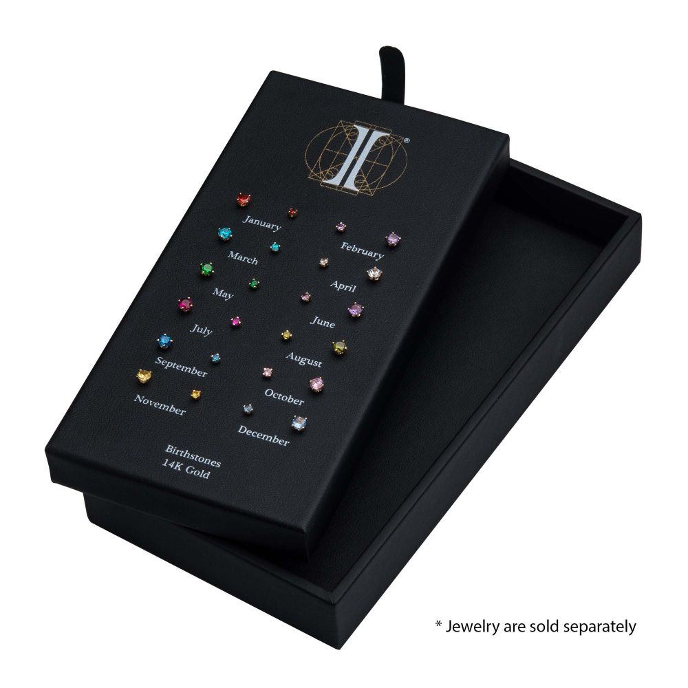 24 Hole Black Leatherette Pad for 14Kt Gold Birthstone Tops