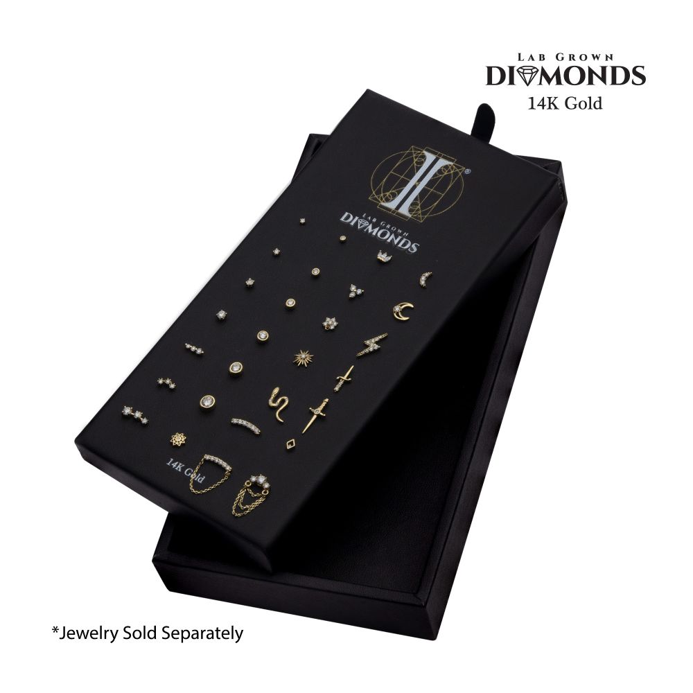 28 Hole Black Leatherette Pad for 14Kt Gold Lab-Grown Diamond Tops